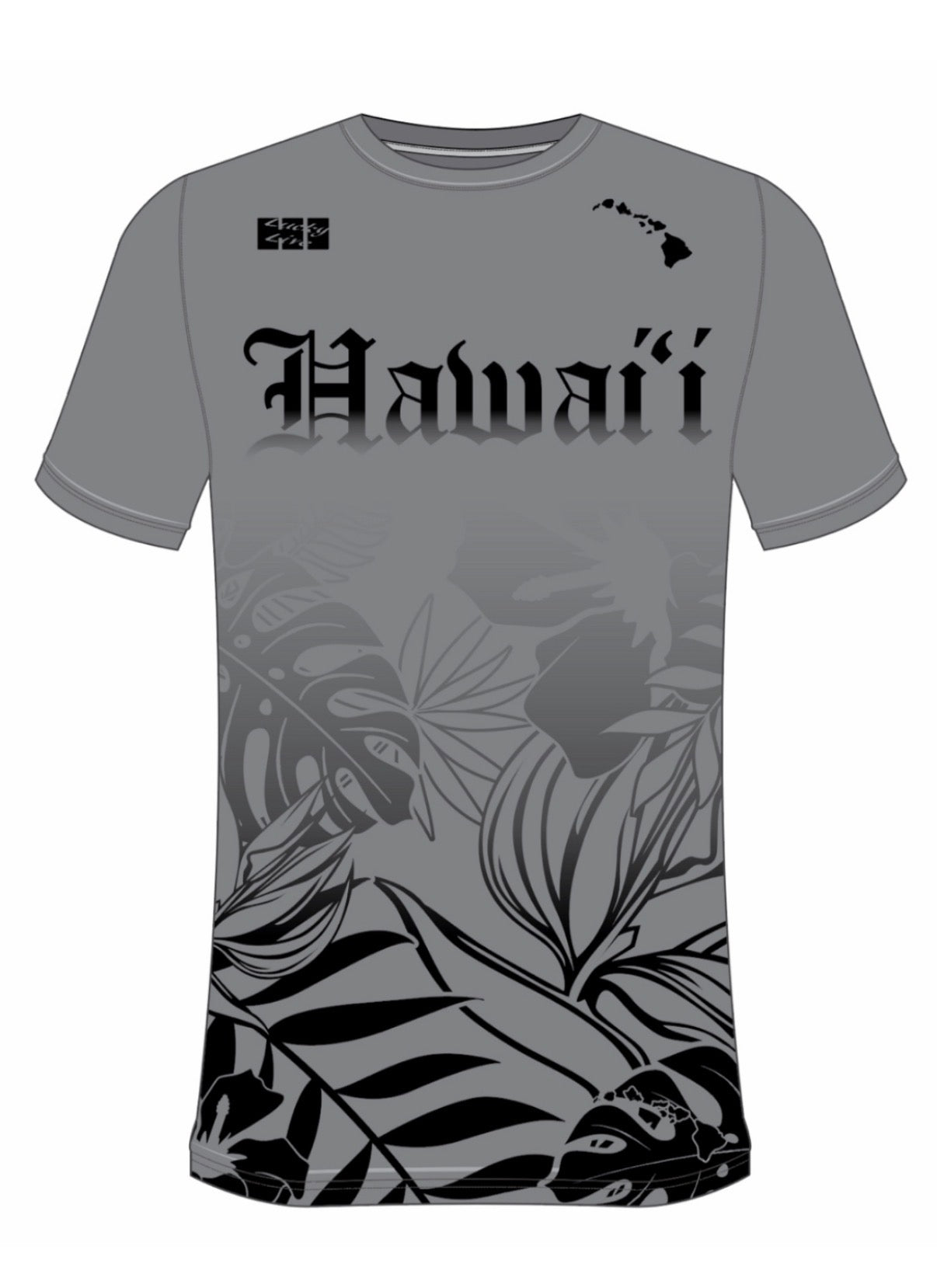 HAWAII Hibiscus- Grey/Black