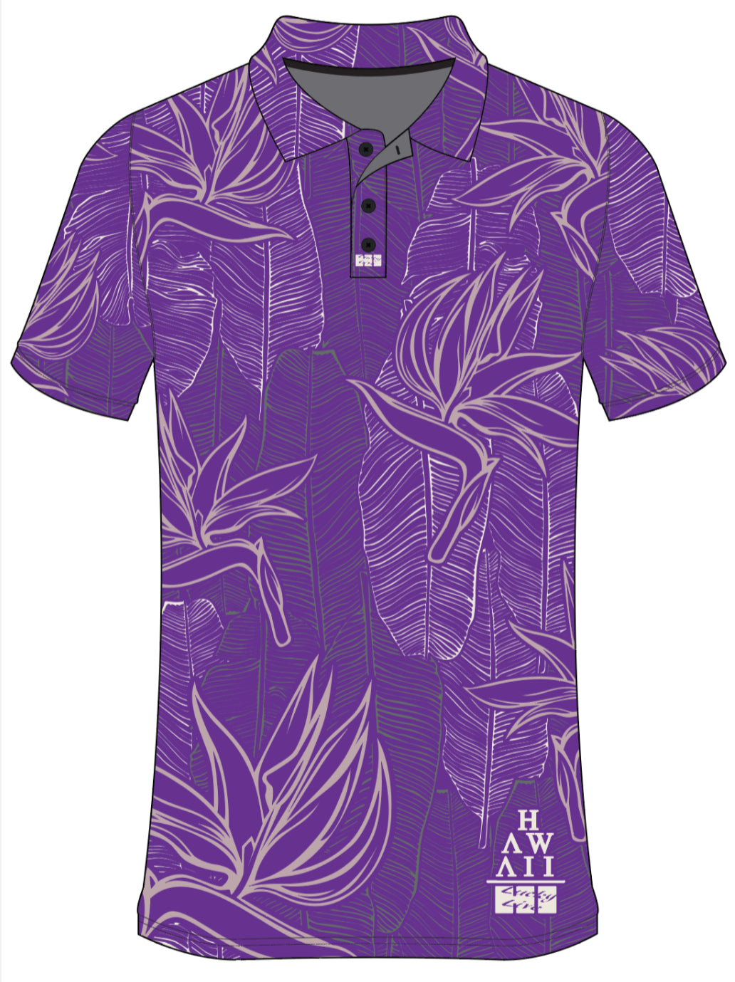 Mae’Mae Aloha Polo- Purple