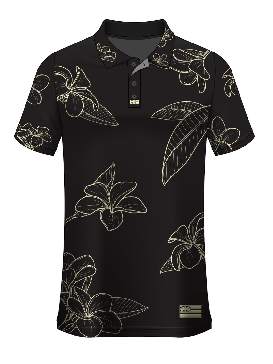 PLUMARIA DRIFIT ALOHA POLO- Blk/Creme