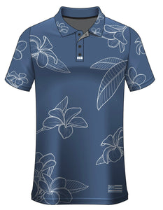 PLUMARIA ALOHA DRIFIT POLO- Slate/Wht