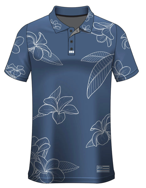 PLUMARIA ALOHA DRIFIT POLO- Slate/Wht