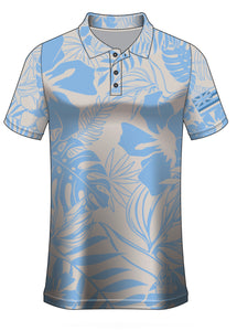 PLUMARIA LLHI POLO- Grey/Powder Blue