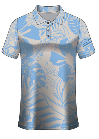 PLUMARIA LLHI POLO- Grey/Powder Blue