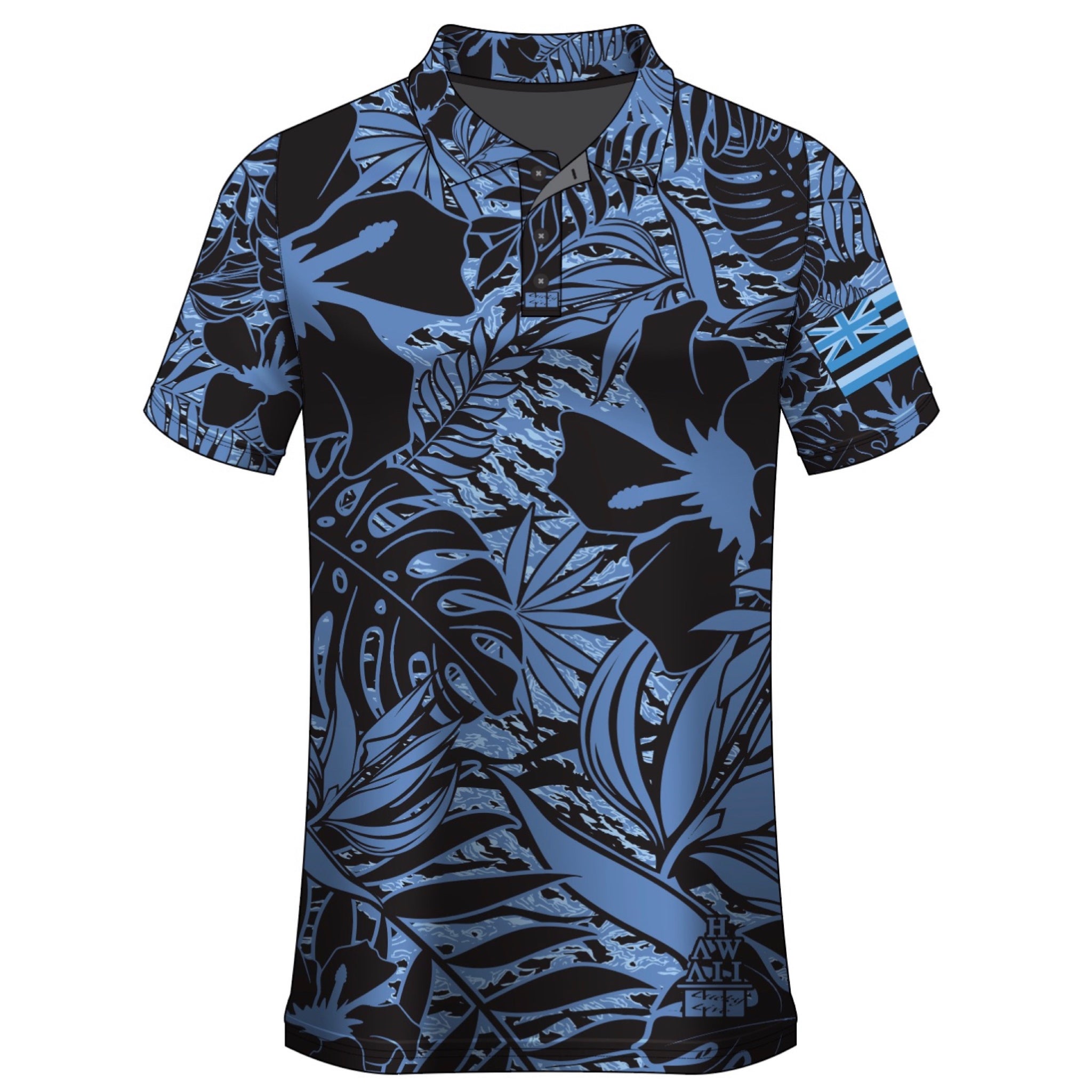Tiger Camo Drifit Aloha Polo - Blue