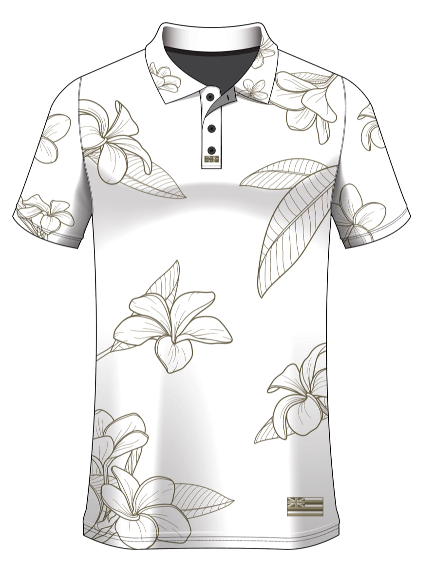 PLUMARIA DRIFIT ALOHA POLO- White/Amry Green