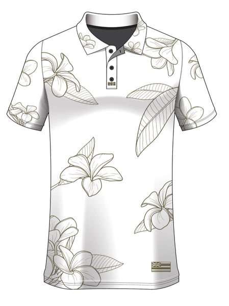 PLUMARIA DRIFIT ALOHA POLO- White/Amry Green