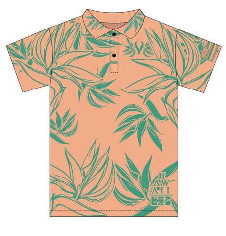 LLHI “PARADISE” Drifit Aloha Shirt Coral