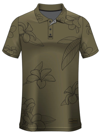 PLUMARIA ALOHA DRIFIT POLO- Army Green/Blk