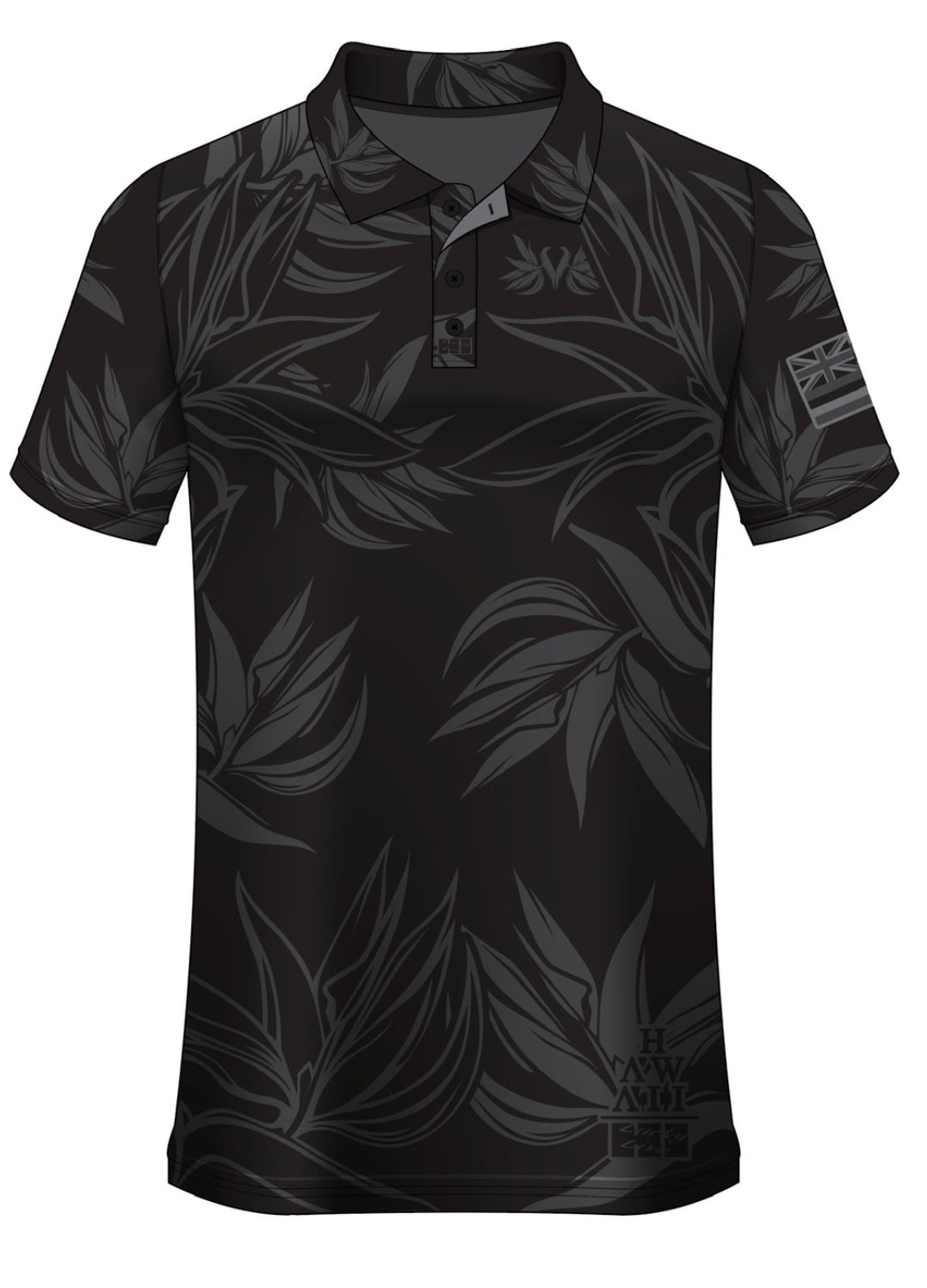 PARADISE DRIFIT ALOHA POLO- Black