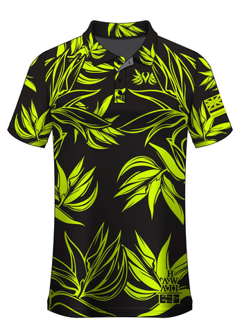 PARADISE DRIFIT ALOHA POLO- Blk/HI Viz