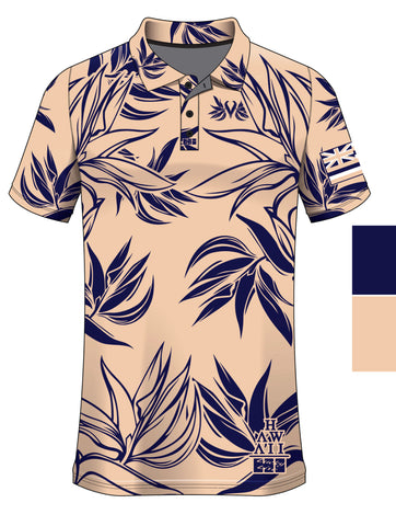 PARADISE DRIFIT POLO-Tan/Navy