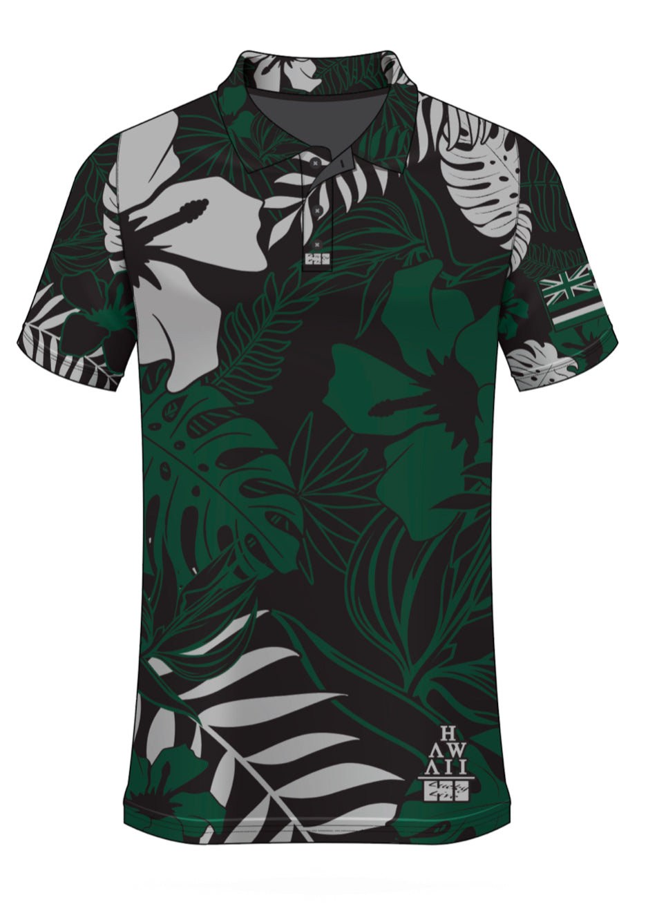 UH LLHI DRIFIT ALOHA POLO- Black