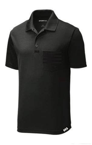 LLHI Drifit (HI Flag) Pocket Polo- Black