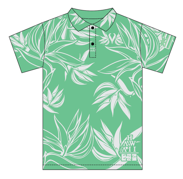 LLHI DRIFIT PARADISE ALOHA SHIRT- GREEN/GREY